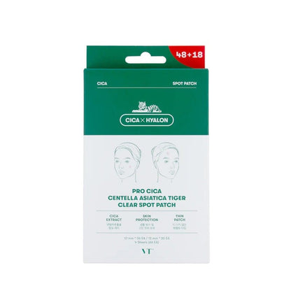 VT Cosmetics VT Cosmetics Pro Cica Centella Asiatica Tiger Clear Plasterki na wypryski - 48+18 sztuk