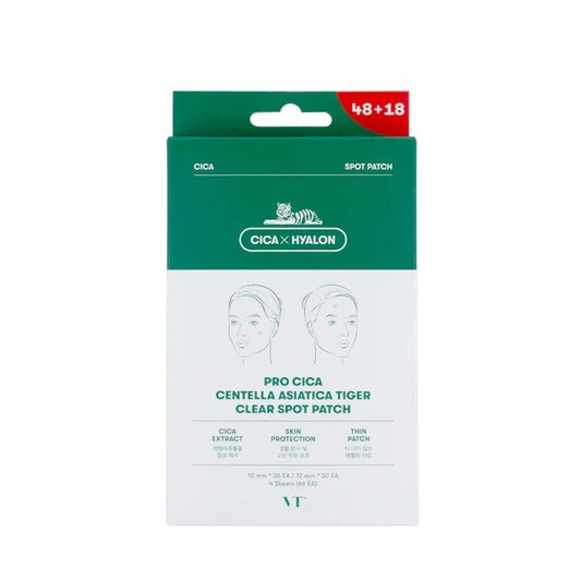 VT Cosmetics VT Cosmetics Pro Cica Centella Asiatica Tiger Clear Plasterki na wypryski - 48+18 sztuk