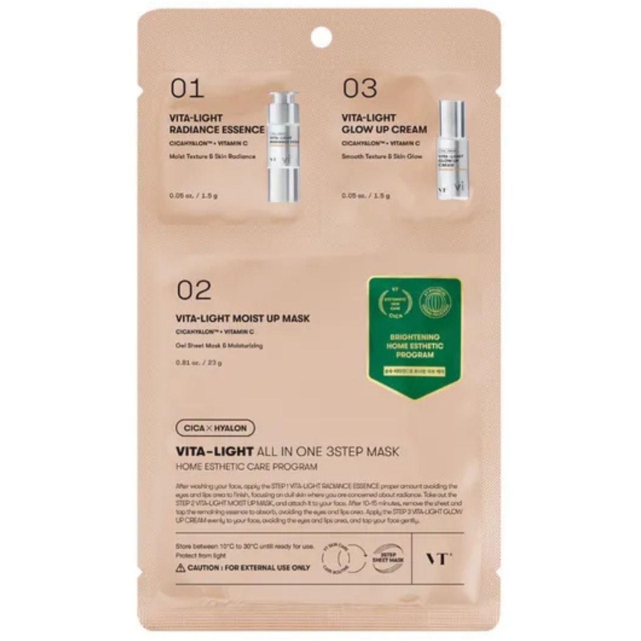 VT Cosmetics VT Cosmetics Vita Light All In One 3-etapowa rozjaśniająca maska - 1 sztuka